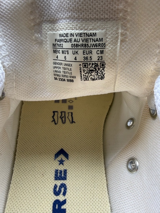 Converse Kids White Low-Top Sneakers with Red Trim - Picture 2 of 6